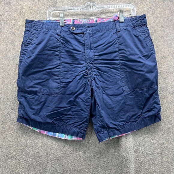 Ralph Lauren Golf Shorts Mens 36 Blue Chino Flat Front Blanket Lined Vintage - Picture 1 of 9